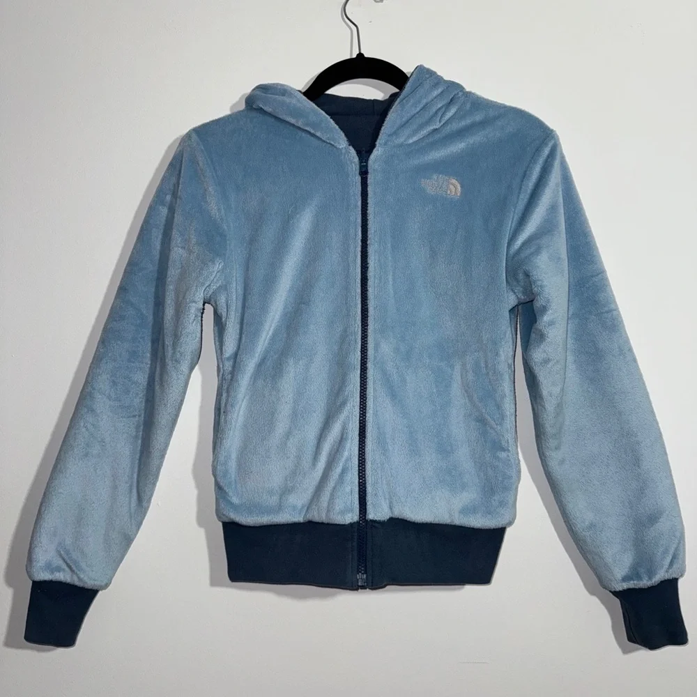 The North Face Reversible Fleece Hoodie‎ Blue and Light Blue Women’s XS